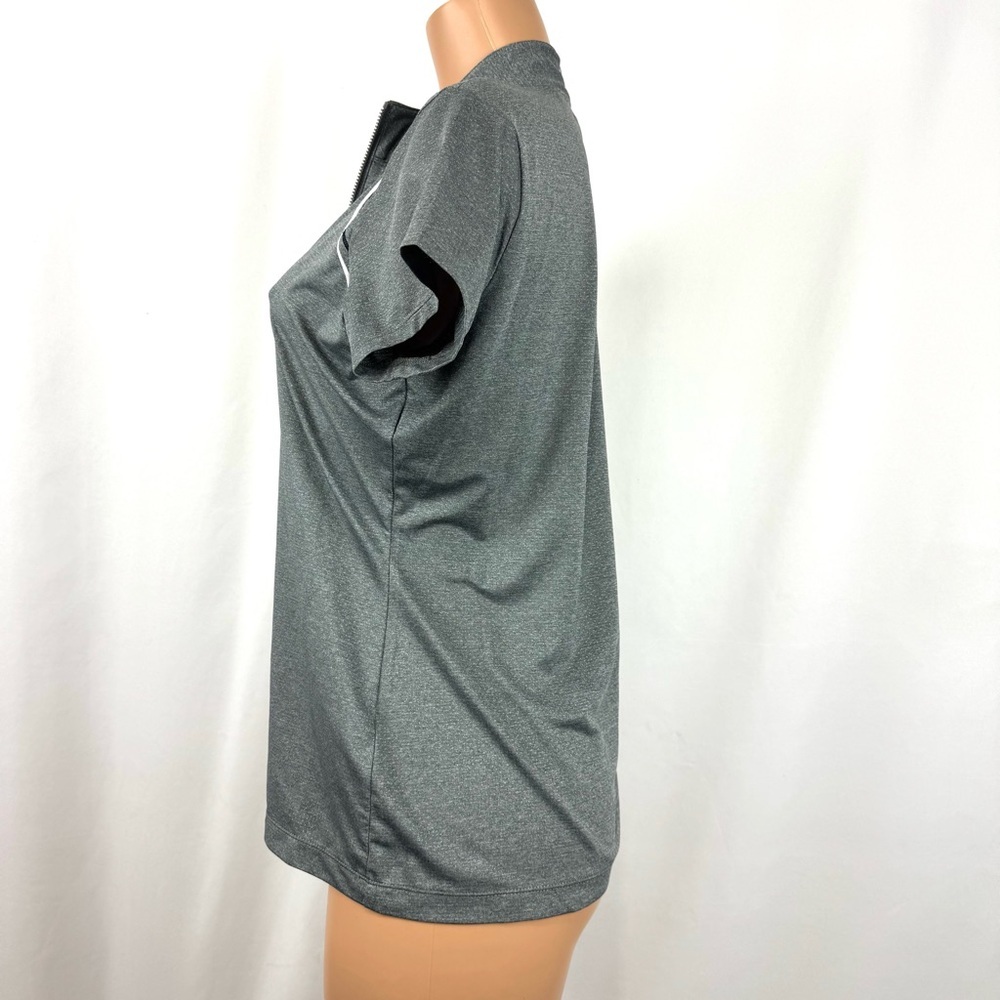 EP NY Golf Womens L Cap Sleeve 1/4 Zip Mock Polo Shirt Grey Contrast Lightweight - Picture 4 of 14